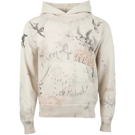 Beige St Michael x Dr Woo Graffiti Hoodie