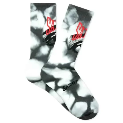 Tie-Dye St Eyes Black Socks
