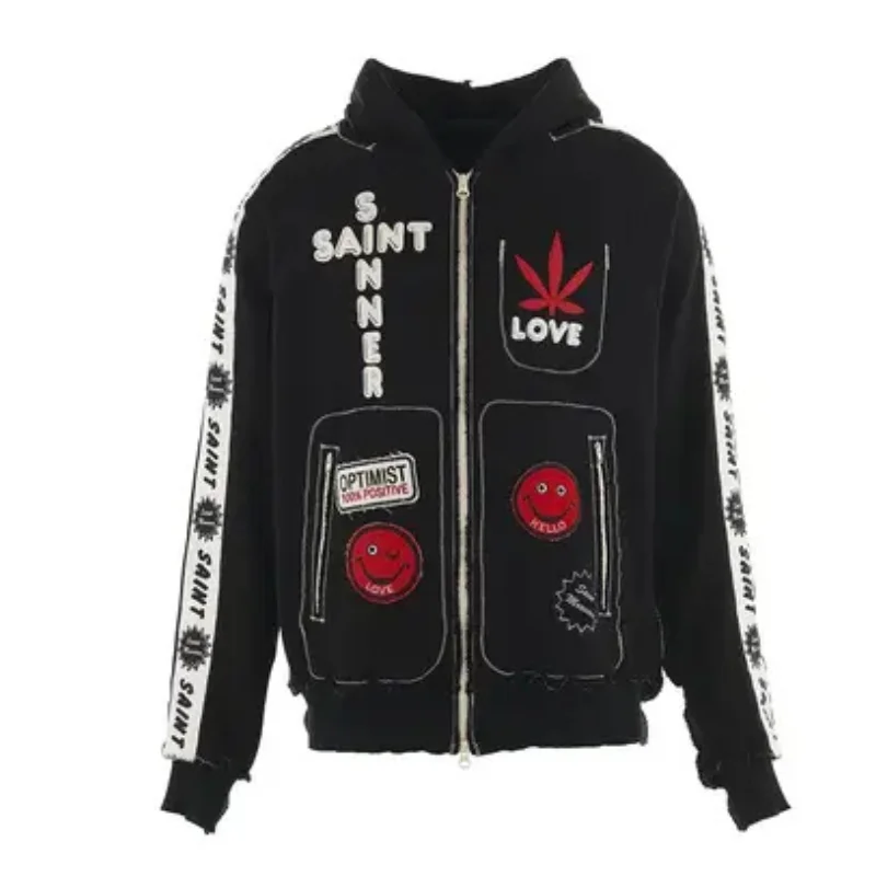 Saint Michael Love Knit Zip-up Hoodie Saint Michael Love Knit Zip-up Hoodie