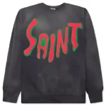 Saint Michael Crewneck Black Sweatshirt