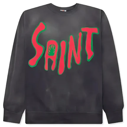 Saint Michael Crewneck Black Sweatshirt