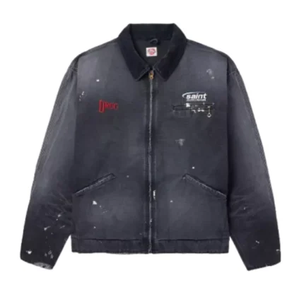 Saint MXxx Corduroy Logo-Embroidered Distressed Cotton-Canvas Jacket